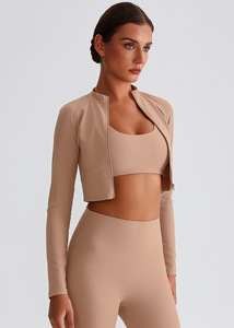 All'ingrosso giacca corta da donna giacca corta morbida <span class=keywords><strong>nuda</strong></span> giacca Yoga Premium a coste in tessuto sportivo traspirante confortevole - Product Image 6