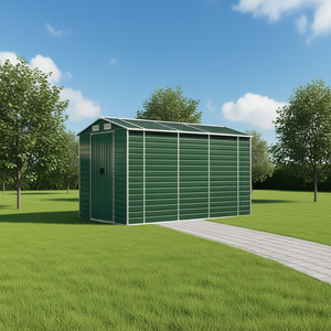 Caseta de Jardín de Acero Galvanizado Verde, Solución de Almacenamiento Exterior Grande, Calidad Premium - Product Image 2