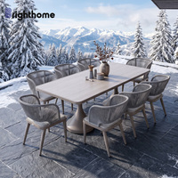 Nouvel ensemble de mobilier de jardin en aluminium pour hôtel, table et chaises d'extérieur imperméables avec coussins fixes