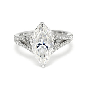 Bague de fiançailles en argent sterling S925 plaqué rhodium, taille marquise, moissanite D VVS, bague de mariage de luxe pour les occasions de fête - Product Image 2