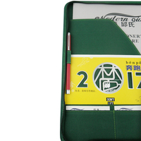 Porte-documents A4 en tissu vert avec logo personnalisé Modernqiu, fermeture éclair, nouveau modèle tendance