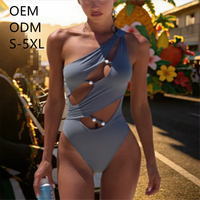Tenue de carnaval de Trinidad pour femmes, Monokini découpé asymétrique à une épaule, Combinaison pour défilé caribéen, Personnalisation en gros Mardi Gras 2027
