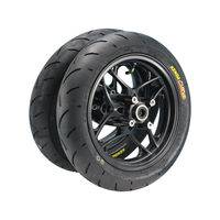 Kit de roues complètes pour supermoto 12 pouces, pneus avant 90/90-12 et arrière 110/70-12, jantes en aluminium, moyeux d'axe de 15 mm, pneus Kenda Curve
