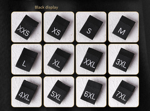 Etichette di Taglia Best Seller in Bianco e Nero, Etichette Tessute Damascate Lavabili con Piega Centrale per Abbigliamento, Jeans, <span class=keywords><strong>Scarpe</strong></span> - Product Image 6