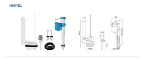 Kit de réparation de réservoir de toilettes traditionnel, mécanisme de <span class=keywords><strong>chasse</strong></span> <span class=keywords><strong>d</strong></span>'<span class=keywords><strong>eau</strong></span> à levier avec robinet de remplissage à boule et valve de <span class=keywords><strong>chasse</strong></span> à chaîne - Product Image 5