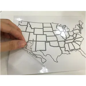 Custom Waterproof And UV Resistant Clear Travel Car Map PVC Sticker For Outdoor Use