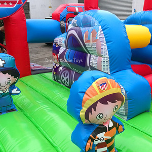 Castillo Inflable de Rescate para Niños Pequeños, Casa de Brinco con Tobogán, Diversión Combinada para Fiestas Infantiles - Product Image 6