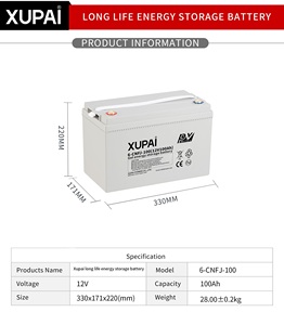 Batería XUPAI 12 V 200Ah 12 V Volt 100 <span class=keywords><strong>120</strong></span> 150 250 400 <span class=keywords><strong>Ah</strong></span> Amp Baterías de energía solar <span class=keywords><strong>Agm</strong></span> de ciclo profundo - Product Image 4