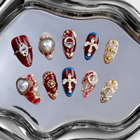 Ongles artificiels de luxe en acrylique sur mesure, style français, couvrance totale, certifiés CE, vente en gros, faits à la main, de haute qualité