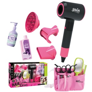 Ensemble <span class=keywords><strong>de</strong></span> jeu pour enfants EPT 13 pièces, sèche-cheveux inclus, kit complet <span class=keywords><strong>de</strong></span> <span class=keywords><strong>salon</strong></span> <span class=keywords><strong>de</strong></span> beauté avec sac <span class=keywords><strong>de</strong></span> rangement - Product Image 1
