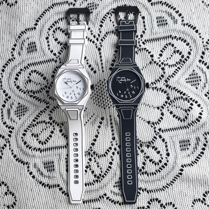 Men's Quartz Watch Octagonal Design Durable <b>Polycarbonate</b> Sports Business Watch Modern Minimalist Style Waterproof - Product Image 3