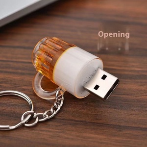 Personnalité de la mode 16G/32G/64G verre plastique USB2.0 tasse de bière créative et disque U pour cadeau promotionnel clé USB personnalisée - Product Image 3