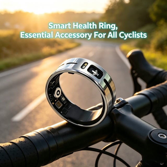 Cycling Sports Finger Ring, Heart Rate with Recording IP68 Waterproof up to 4 Days for Bicycle Rider,Browsing Historyhandphone