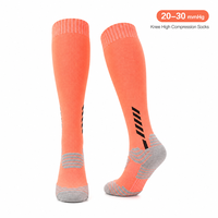 Chaussettes de compression mi-hautes 20-30 mmHg pour hommes et femmes, respirantes, pour la course à pied, le cyclisme, soutien athlétique, logo personnalisé, OEM