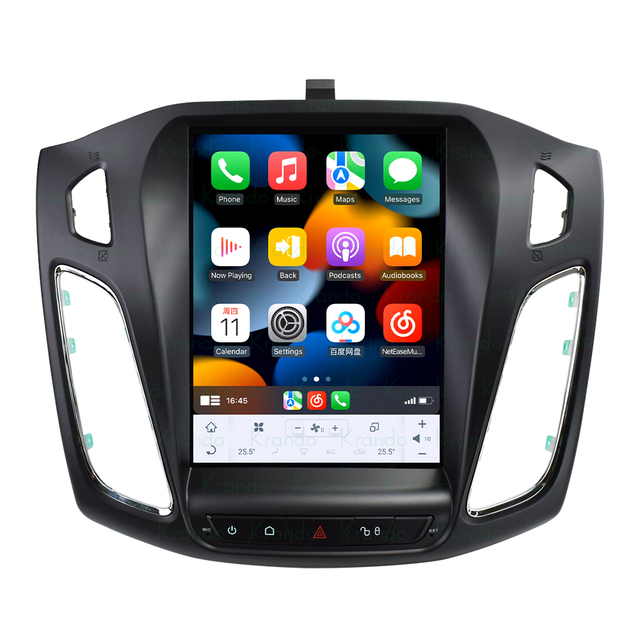 Krando 10.4'' Tesla Android Autoradio for Ford Focus 2011-2019 Car Head Unit Multimedia Stereo Navigation GPS Wireless CarPlay