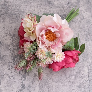 Bouquet de fleurs artificielles CallaFloral, pivoine rouge rose, décoration de mariage faite à la main, style INS - Product Image 3