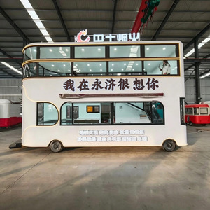 Camion de restauration rétro en forme de bus à deux étages, bar à café mobile personnalisé, remorque de restauration rapide pour sites touristiques, <span class=keywords><strong>vente</strong></span> de hot-dogs et de snacks - Product Image 2