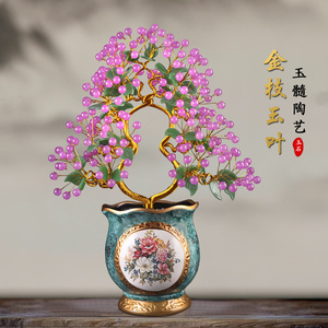 Magnifique <span class=keywords><strong>arbre</strong></span> en cristal <span class=keywords><strong>rose</strong></span> pour la décoration de la maison - Product Image 3