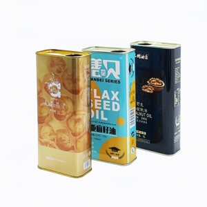 Bidon rectangulaire en fer blanc de 1 L de qualité alimentaire pour huile d'olive, emballage métallique vide pour huile de cuisson - Product Image 3