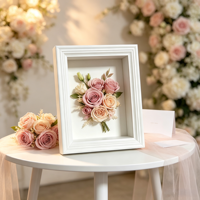 Cadres photo en bois blanc rectangulaires 3D écologiques pour fleurs, vente en gros, 7/8/10 pouces