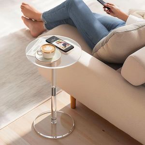 Mesa de Centro Moderna de Acrílico para Espacios Pequeños, Dormitorio/Sala de Estar, 10" L x 10" W x 21.3" H, Mesa Auxiliar/Lateral, Fácil de Armar, Transparente - Product Image 6