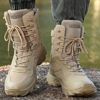 Bottes de terrain montantes pour hommes grande taille, ultra-légères, en nylon et cuir, antidérapantes, pour l'hiver et le désert