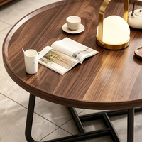 Table basse ronde contemporaine à emboîtement, plateau en MDF, pieds en métal, ensemble de tables basses pour le thé et le café, table centrale pour la cuisine et la maison
