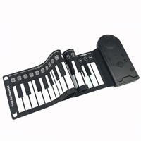Keyboard Piano Mini portabel 49 tombol, mainan anak Piano lipat silikon gulung Digital