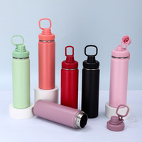 Großhandel 600 ml Edelstahl-Trinkflasche mit Weiter Öffnung, Ausgießer und Griffdeckel, Fitness-Becher, Isolierter Reise- und Fahrradbecher