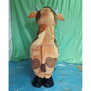 Costume de mascotte de vache personnalisé Funtoys pour <span class=keywords><strong>2</strong></span> <span class=keywords><strong>personnes</strong></span>, cosplay en peluche, deux <span class=keywords><strong>personnes</strong></span>, vache, taureau, animal de dessin animé pour adulte, Halloween, publicité - Product Image 5
