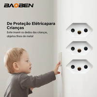 BAOBEN 4*2 Prise murale double USB Type C en verre trempé blanc, norme brésilienne, interrupteur lumineux, Suisse 10A 20A