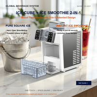 Machine à smoothies et glaçons professionnelle 2-en-1 SC-6201 Shinechef, portable, entièrement automatique, silencieuse, pour cocktails d'hôtel