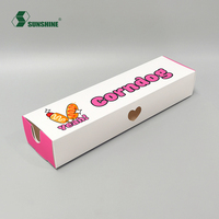 Vente en gros personnalisée avec logo imprimé plateau mochi Hotdog biodégradable emballage de chien chaud en papier blanc en carton boîte à hot dog maïs chien snack