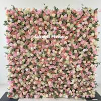 Mur de fleurs artificielles 3D roses blanches et hortensias pour événements, scènes, fêtes, anniversaires, mariages et décorations de mariage