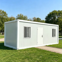 Maison conteneur préfabriquée personnalisée de 20 pieds ou 40 pieds, ignifuge, avec panneaux sandwich en laine de roche, pour dortoir modulaire de chantier