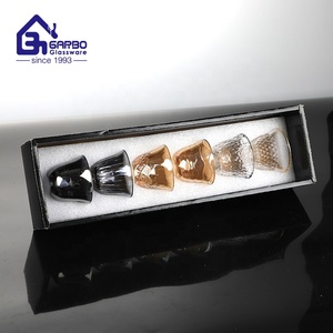 Taza de <span class=keywords><strong>Cava</strong></span> de cristal de 2OZ, taza de té de cristal grabada, diseño de borde dorado grabado elegante de alta calidad, cristalería, chapado de iones de té de estilo árabe - Product Image 4