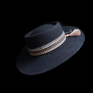 Chapeau en feutre à calotte plate, style britannique, en pure laine, tendance, best-seller transfrontalier, type Pork <span class=keywords><strong>Pie</strong></span> Jazz, pour printemps et automne - Product Image 4