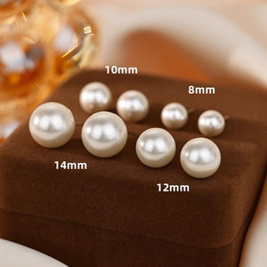 Boucles d'oreilles en perles pour femmes, aiguille en argent Sterling 925, Style coréen, boucles d'oreilles haut de gamme pour cartilage, cadeau, bijoux à la mode - Product Image 2