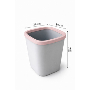 Poubelle carrée 12L à ouverture supérieure en plastique PP pour bureau, usage intérieur, sans couvercle, seau de rangement d'Istanbul - Product Image 2