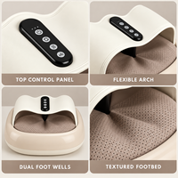 Masseur de pieds blanc avec compression d'air, pétrissage Shiatsu, chaleur et couverture 3D complète pour la relaxation des pieds et des mollets