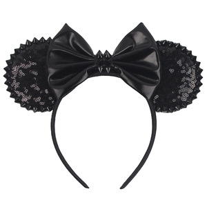 Diadema con Orejas de Ratón y Alas de Murciélago, Negra, Ajustable, Accesorio de Disfraz para Fiestas, Unisex, Estilo de Dibujos Animados, Accesorios para el Cabello de Cuero - Product Image 4