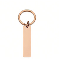 Porte-clés en acier inoxydable poli vierge, personnalisable au laser avec logo, pour cadeau promotionnel d'entreprise