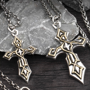 Original diseño único vikingo joyería de alta calidad 925 plata esterlina Vintage Cruz colgante nórdico vikingo <span class=keywords><strong>Daemon</strong></span> tótem collar - Product Image 1