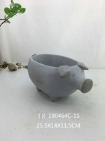 Pot Bunga Resin Bentuk Babi Lucu Desain Hewan Buatan Tangan Dilukis Tangan untuk Dekorasi Tanaman Sukulen di Rumah dan Taman Dalam Ruangan