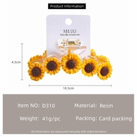Pince à cheveux en plastique 10,5 cm, motif fleur douce, style tournesol pour femme, idéale pour les vacances, pince super éthérée motif fleur de cerisier