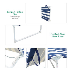 3 Position Adjustable Steel <strong>Tube</strong> Folding Reclining Sun Bed Aluminium Beach Lounge Beach Bed - Product Image 3
