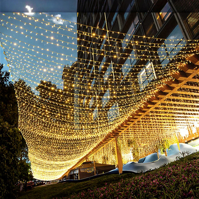 10M LED String Fairy Lights Waterproof IP44 Christmas Garland for Outdoor Tree Street Wedding Party & Ramadan Decorations