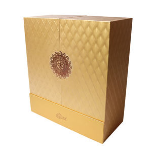 Grand tube à <span class=keywords><strong>vin</strong></span> <span class=keywords><strong>rouge</strong></span> en cuir magnétique à double pli magnétique personnalisé, 2 bouteilles, boîtes en papier cadeau - Product Image 2