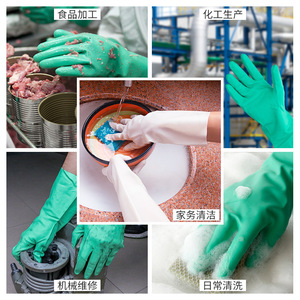 Oil-resistant, slip-resistant, wear-resistant, waterproof nitrile rubber gloves for industrial use, workwear, and durability. - Product Image 3