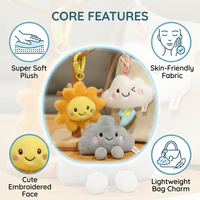 Gros mignon nuages météo pendentif en peluche créatif personnalisable porte-clés poupée en peluche
